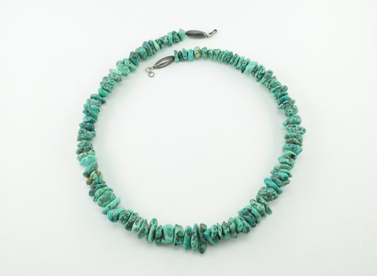 500ct Kingman Turquoise Nugget Necklace Sterling Silver