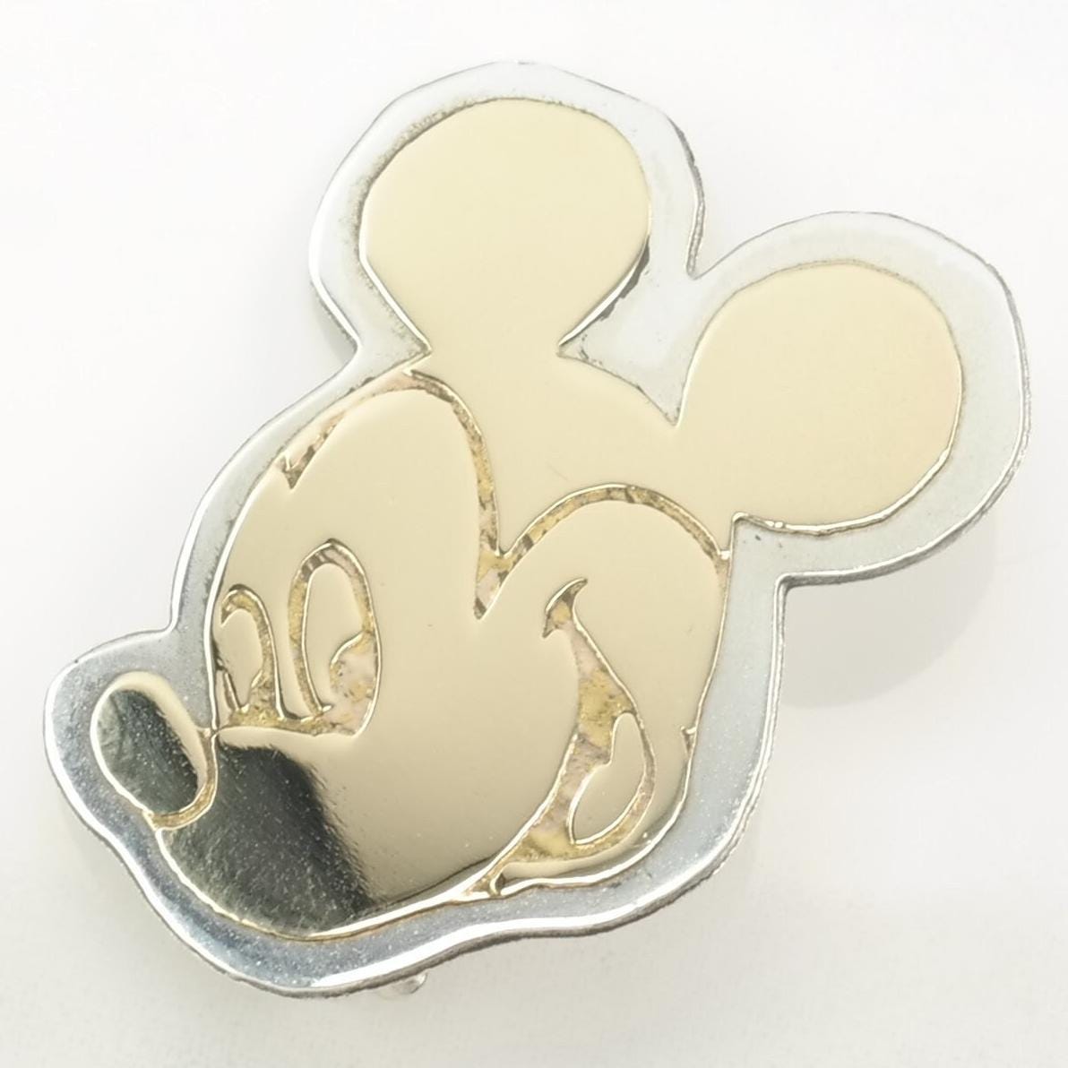 14K Gold Mickey Mouse Sterling Silver Brooch