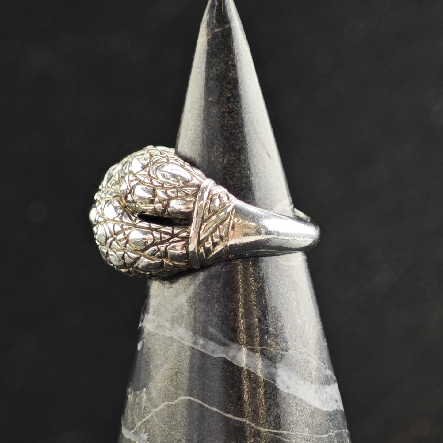 Vintage Jai Wrap Design Sterling Silver Ring Sz 5 R6551