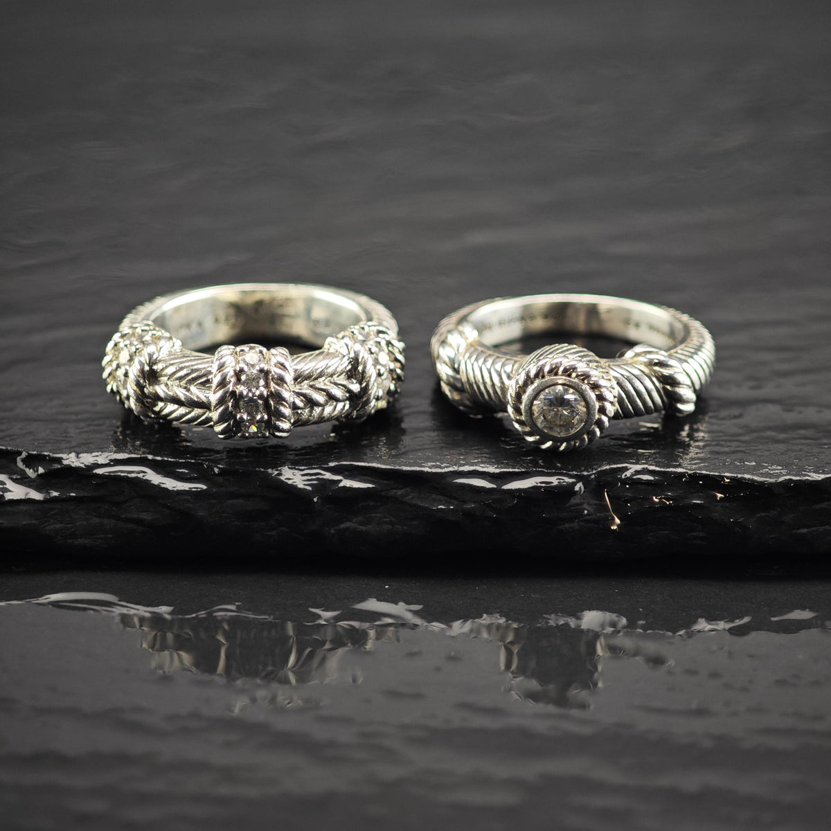 Choice of Judith Ripka CZ Band Sterling Silver Sz 5 & 6 R6829