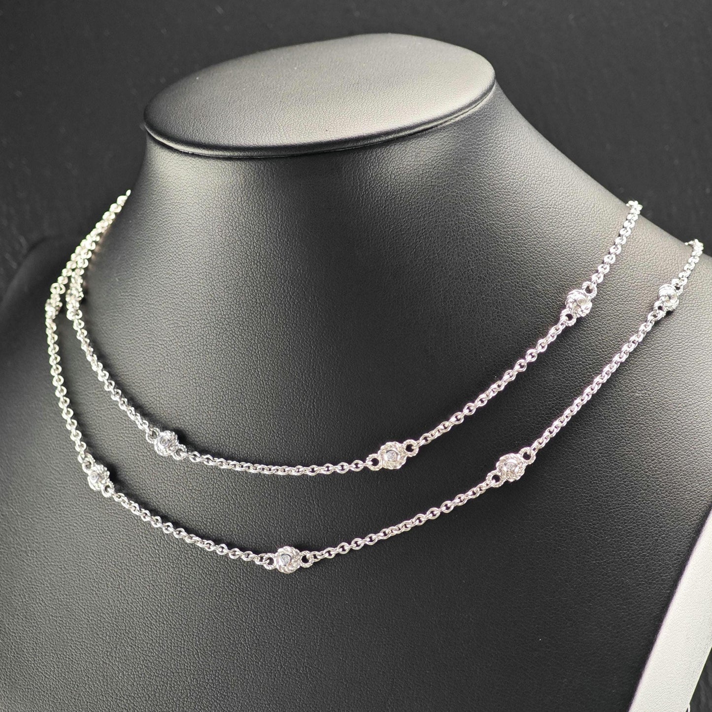 Vintage Judith Ripka DQCZ Wrap Necklace Sterling Silver N2739