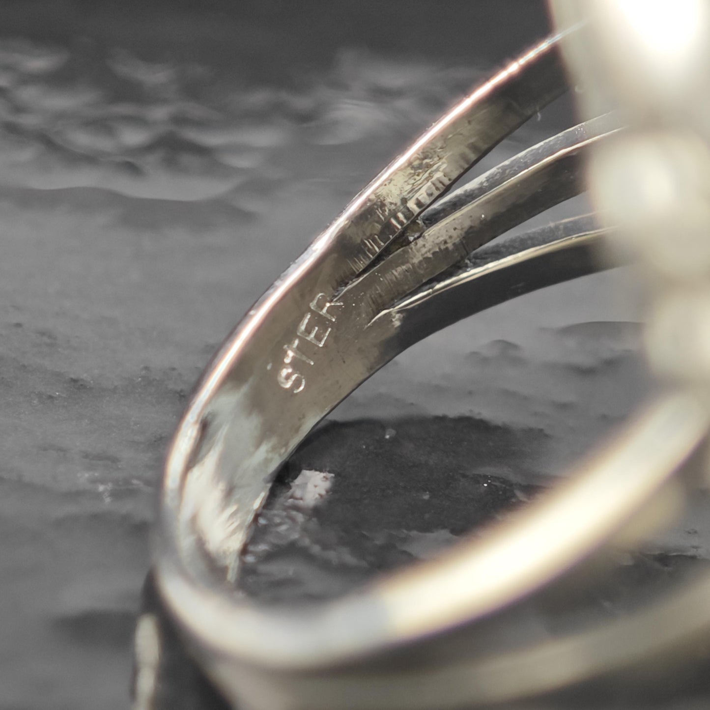 Southwestern Agate Ring Sterling Silver Size 5 3/4