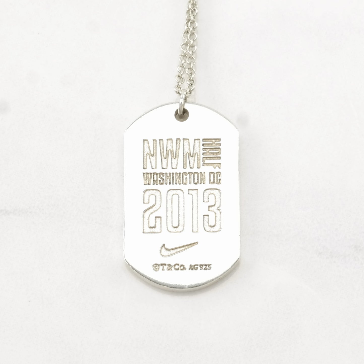 Vintage Tiffany & Co.  Sterling Silver  NWM Half, Wahington DC, 2013 Nike Necklace N2220