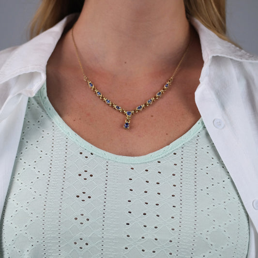 Choice of Sterling Silver Gold Plated Tanzanite Necklace N2653