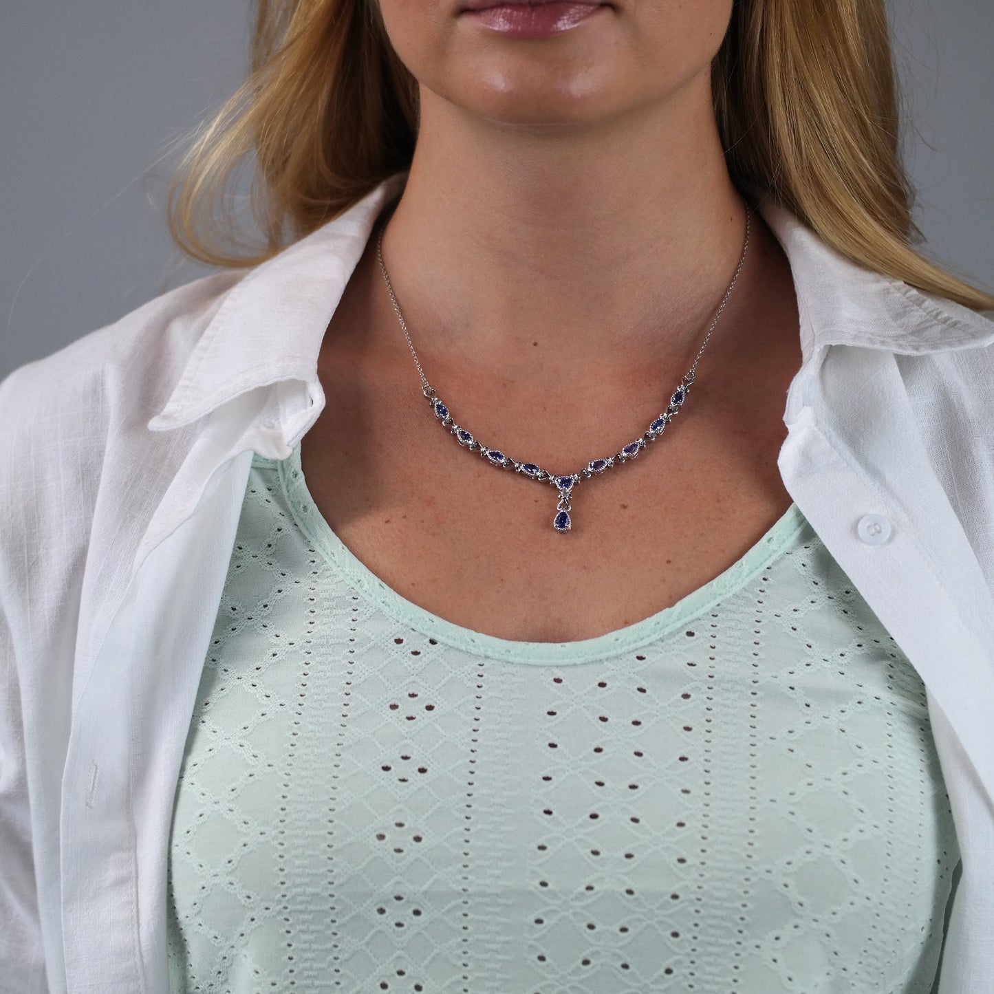 Choice of Sterling Silver Gold Plated Tanzanite Necklace N2653