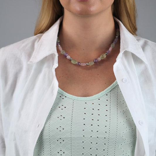Carolyn Pollack Amethyst Prehnite Beaded Necklace N2645