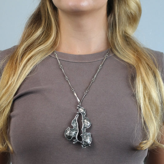 Brutalist Abstract, Sterling Silver Necklace N2698