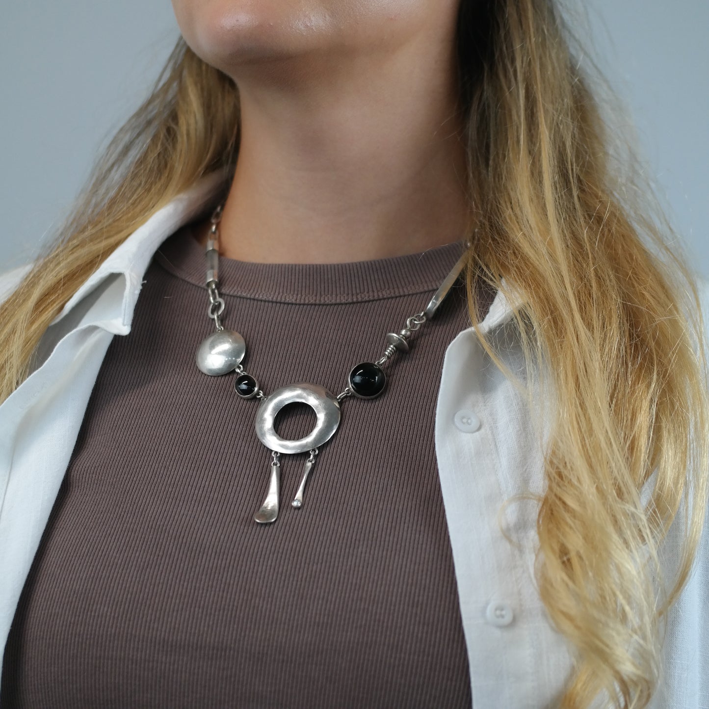 Studio Artist, Sterling Silver, Abstract Necklace N2699