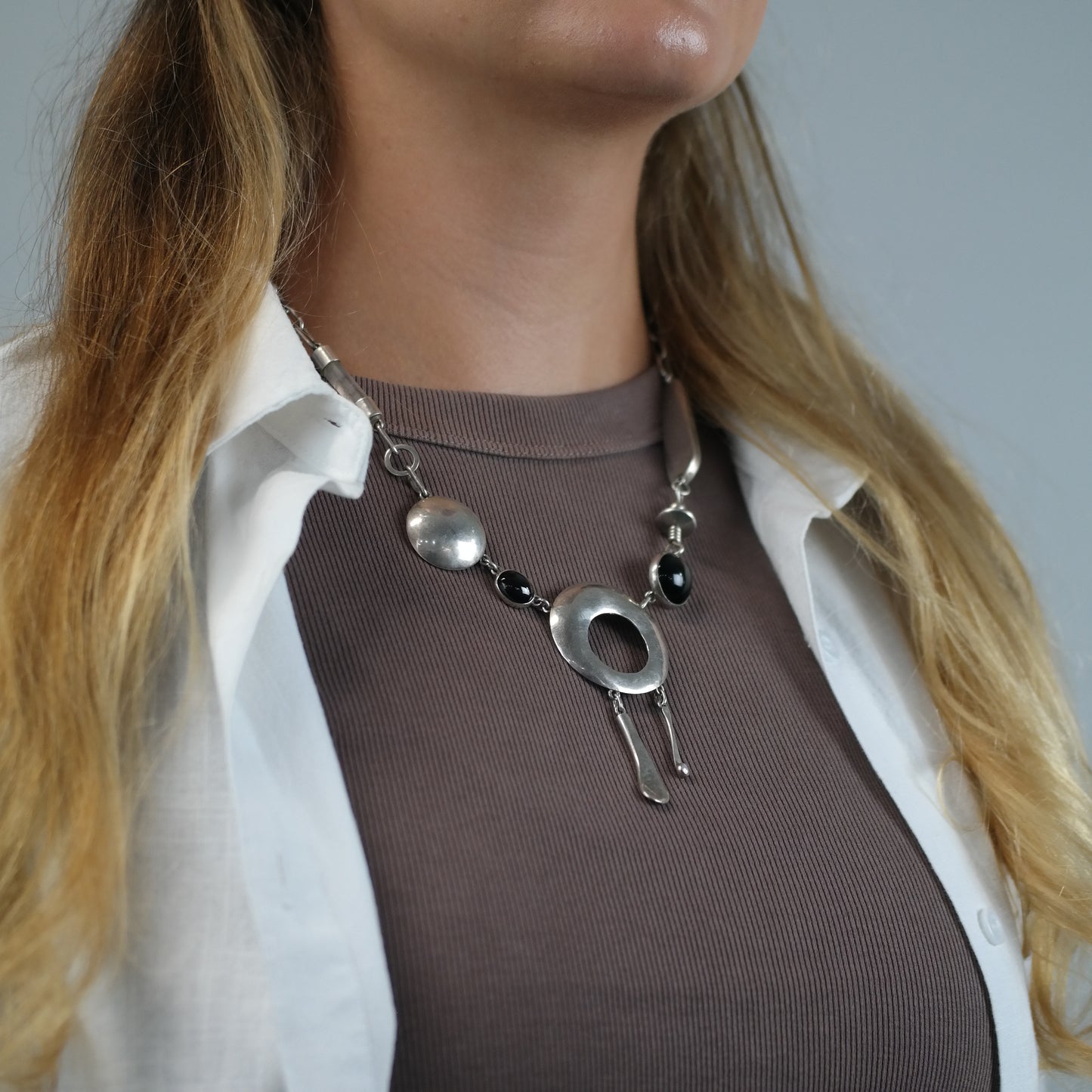Studio Artist, Sterling Silver, Abstract Necklace N2699