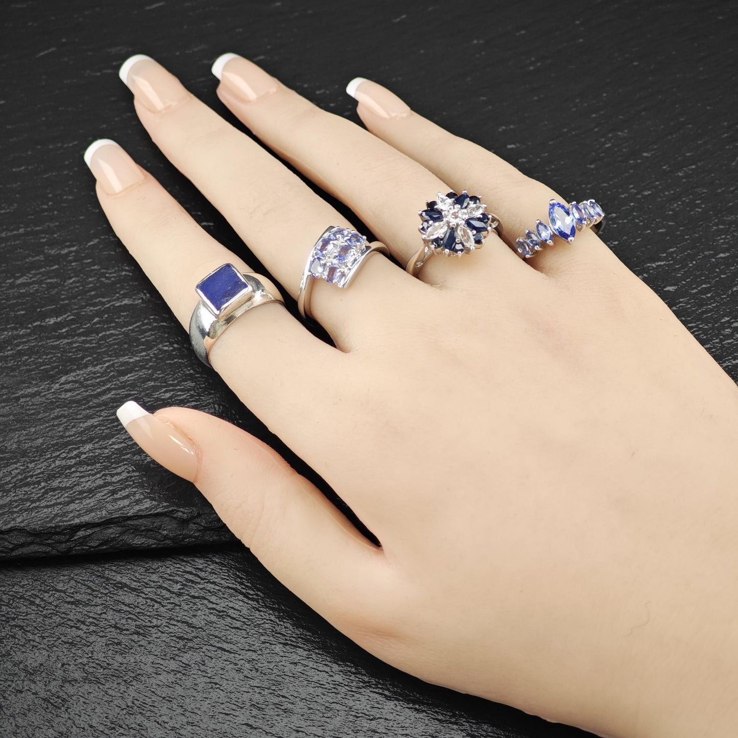 Gemstone Ring Sterling Silver Classic Style Size 8 R6237