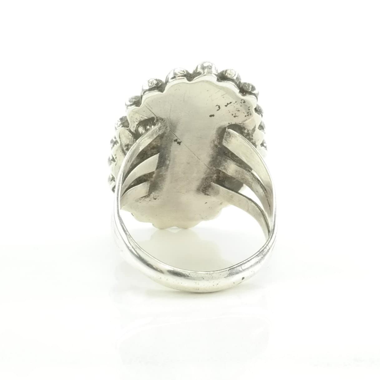 Native American Silver Ring MOP Sterling White Size 6 1/2