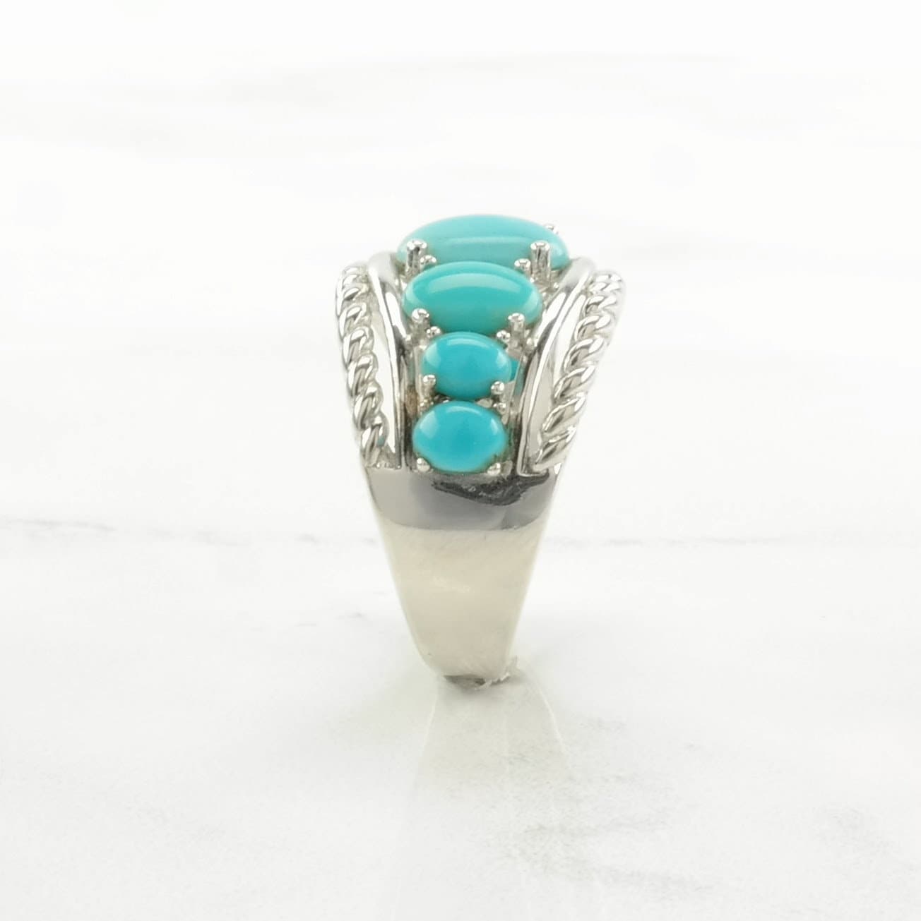 Sterling Silver Ring, Turquoise Blue Size 5