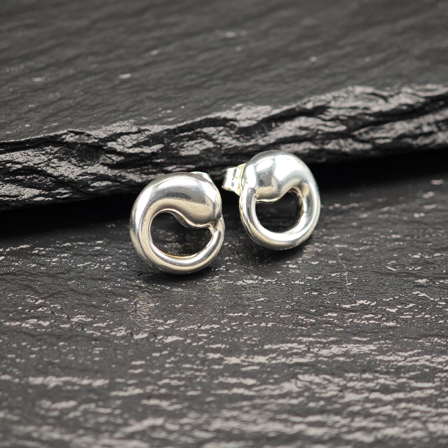 Tiffany & Co Minimalist Sterling Silver Eternal Circle Stud Earrings