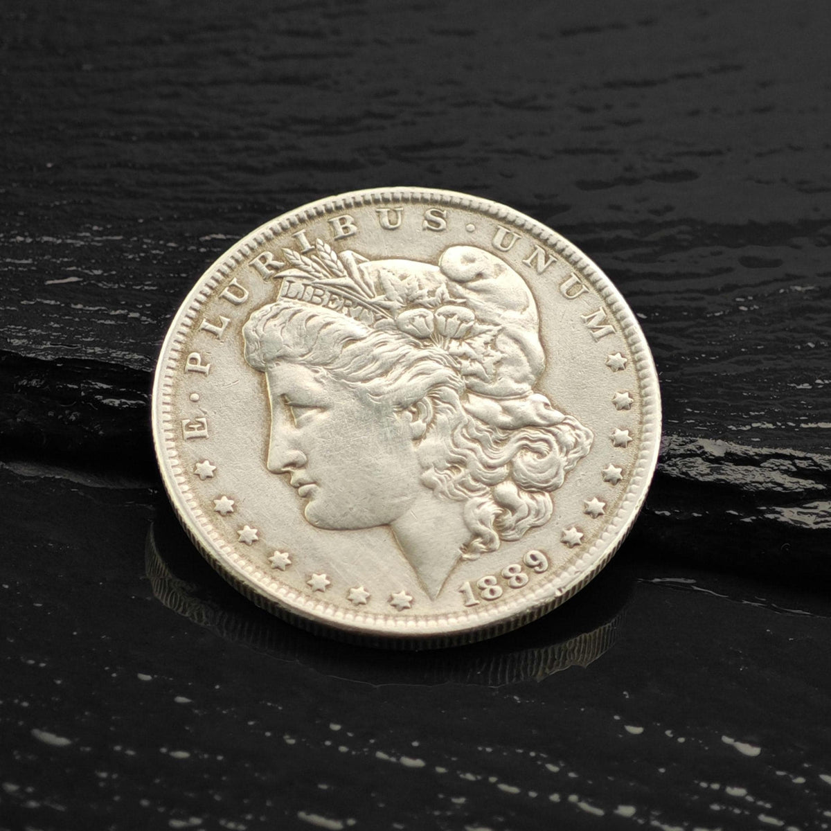 Vintage Sterling Silver Morgan Dollar Coin 1889 MISC0413