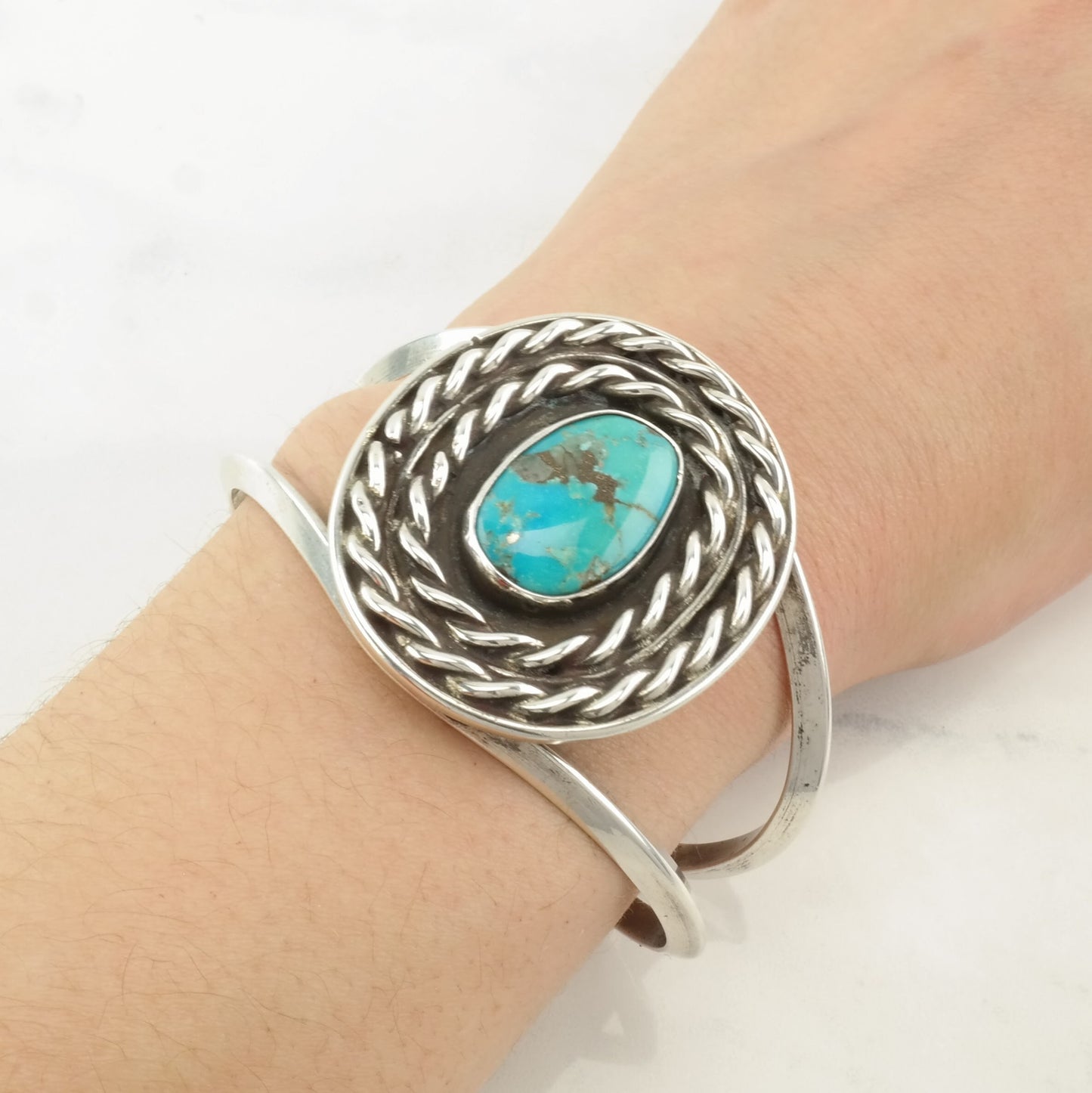 Southwest Sterling Silver Cuff Bracelet Turquoise