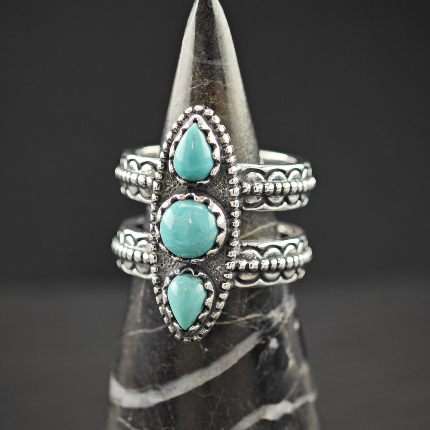 Carolyn Pollack Turquoise Ring Sterling Silver Size 7 1/2