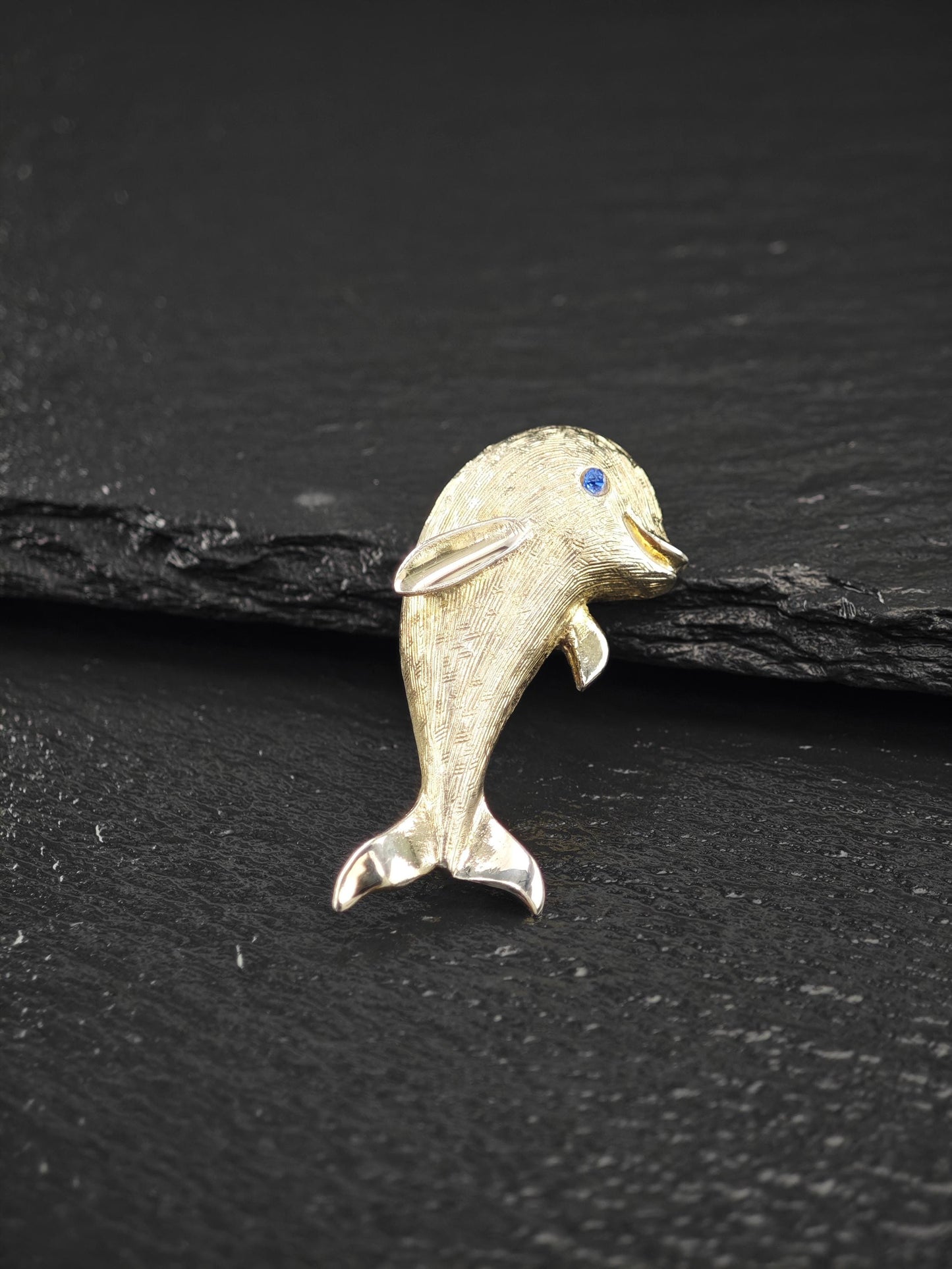 Creed Gold Dolphin Brooch Sterling Silver