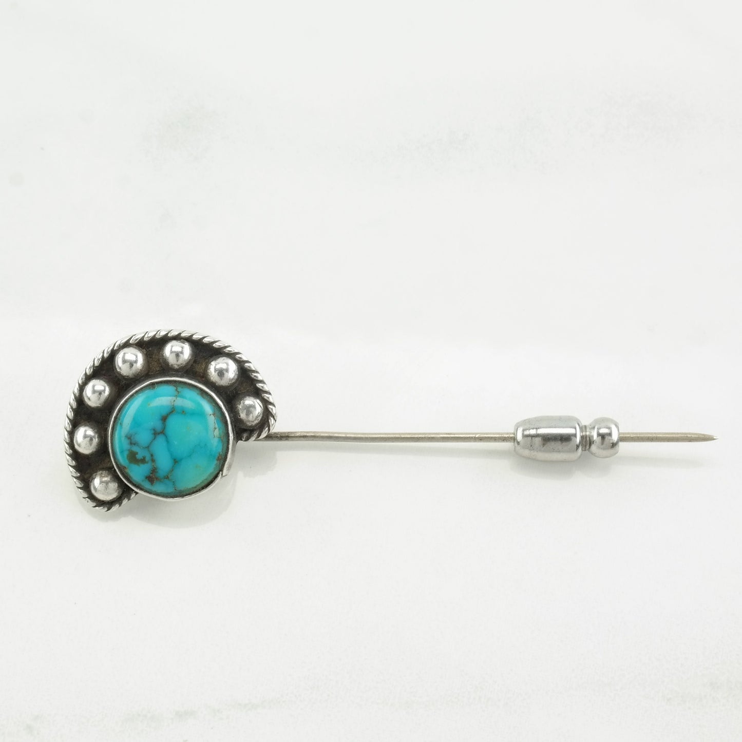 Native American Sterling Silver Brooch Pin Turquoise