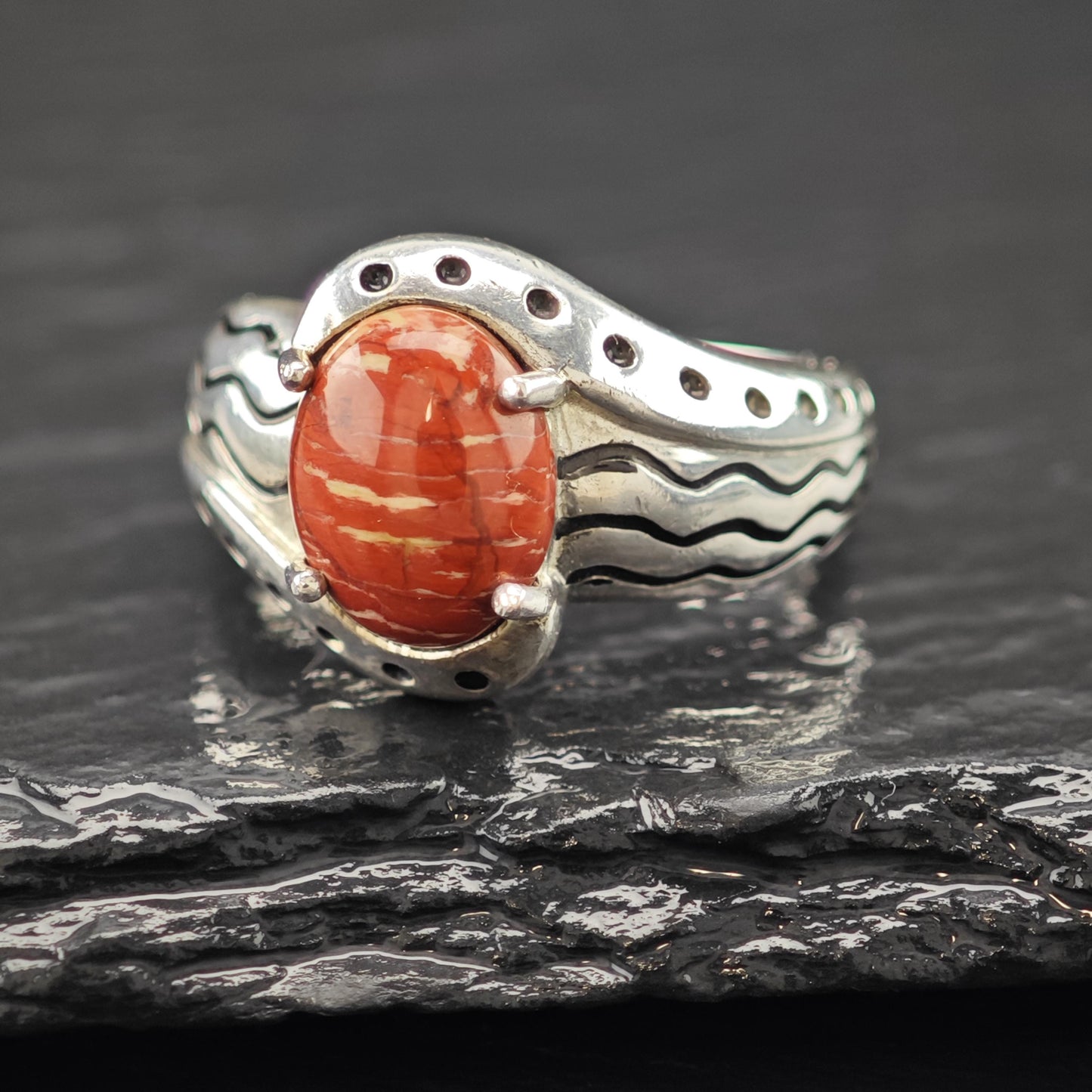 Red Jasper Ring Sterling Silver Jewelry Size 7 R6140
