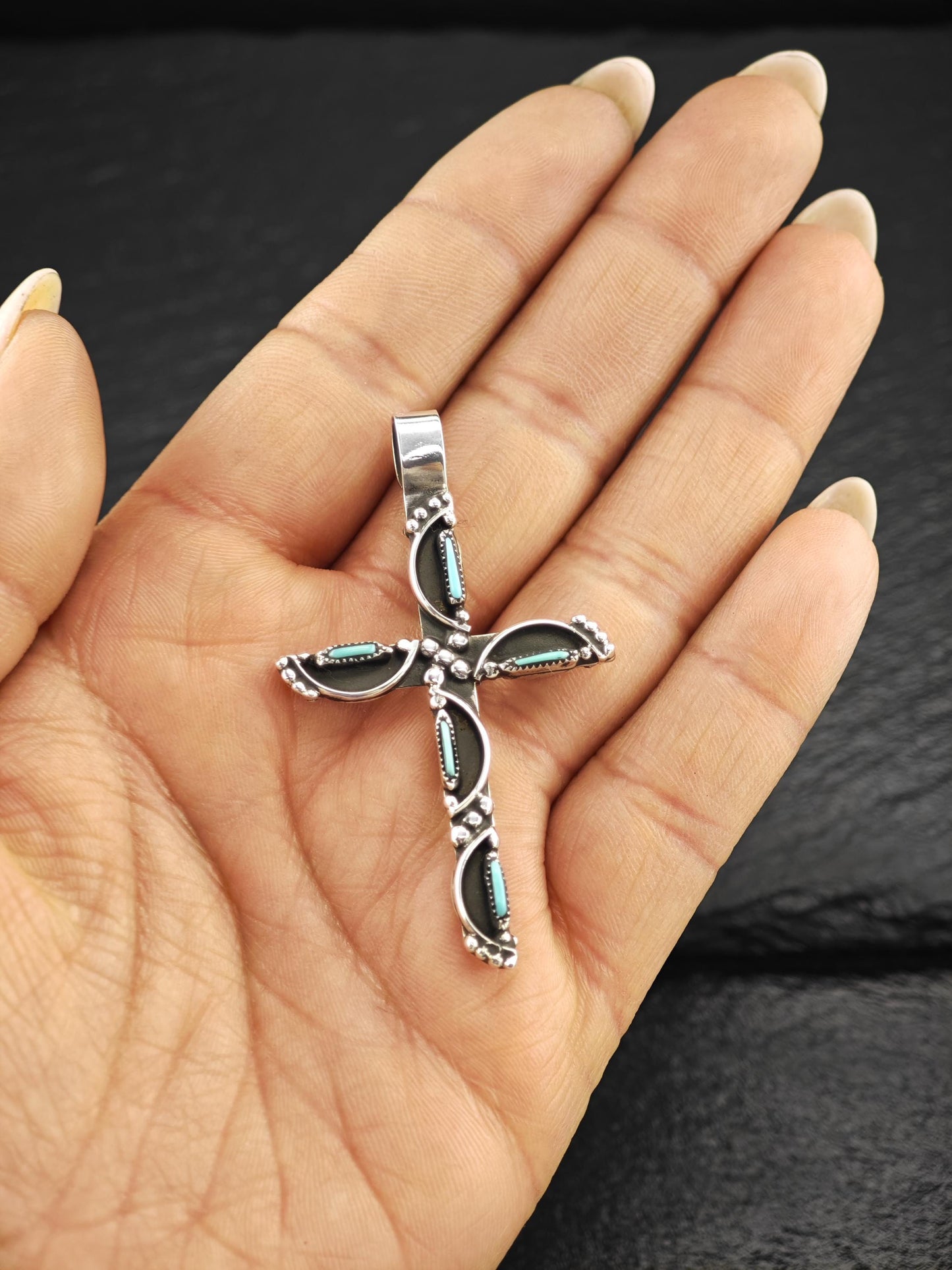 Zuni, Native, Reversible Cross Pendant Sterling Silver P2716