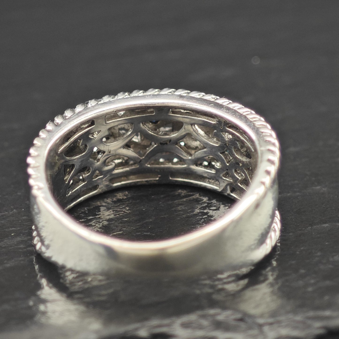 Multi-Color Diamond Band Sterling Silver