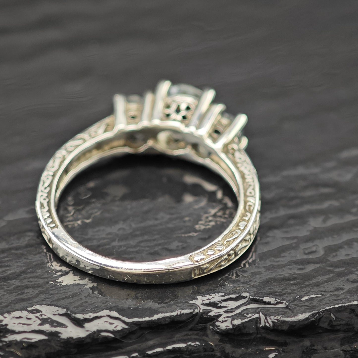 Zircon Statement Ring Sterling Silver Jewelry Size 8