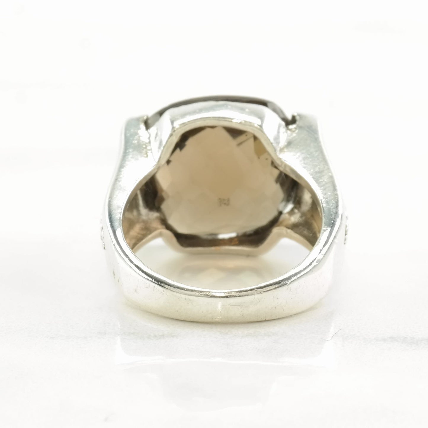 Sterling Silver Ring Smoky Quartz Size 7 1/2