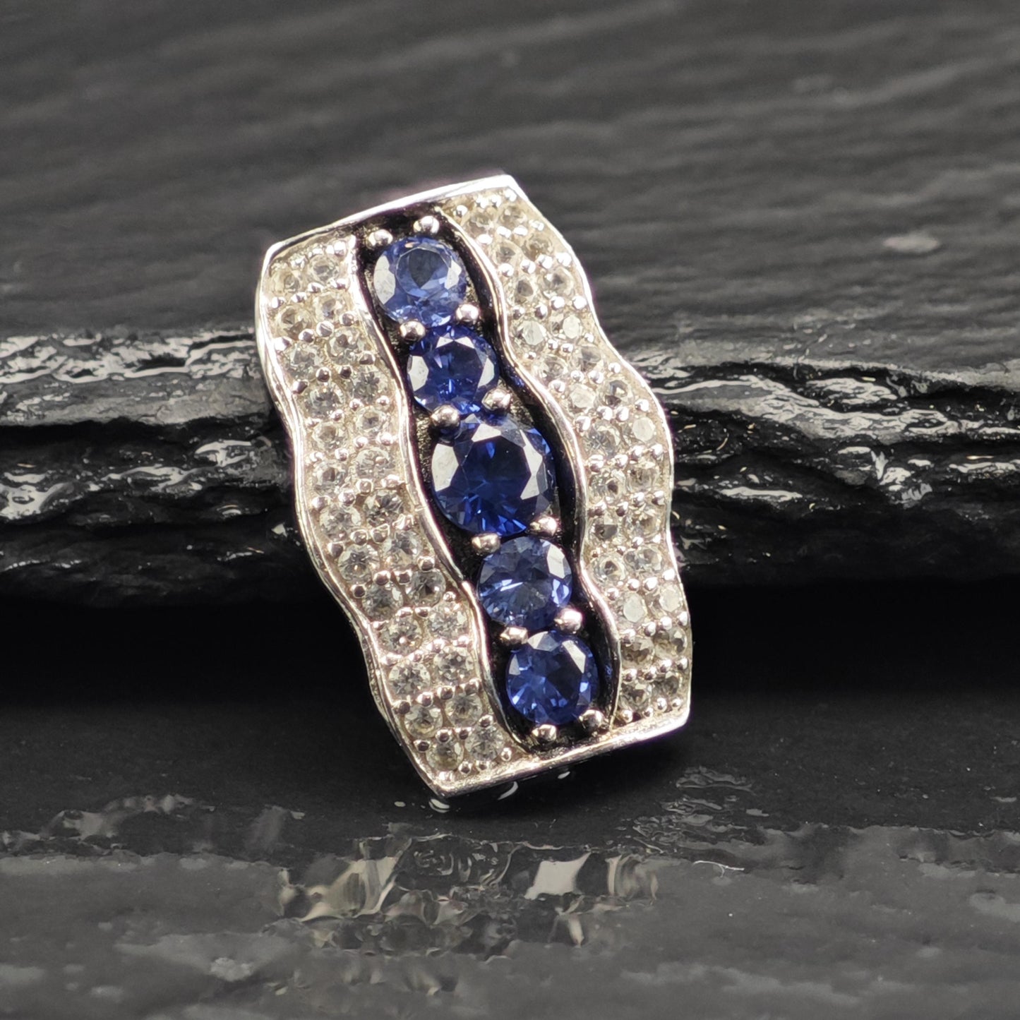 Suzy Levian Tanzanite Diamond Sterling Silver Pendant P3048