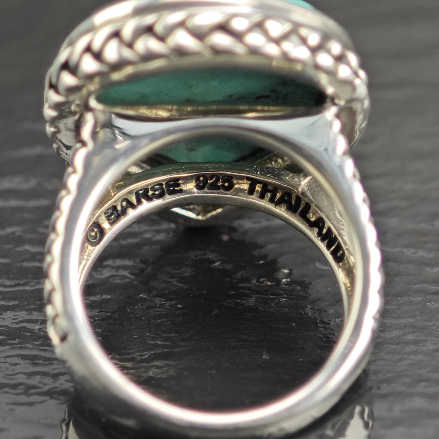 Barse Reconstituted Turquoise Sterling Silver Ring Sz 7 R6696