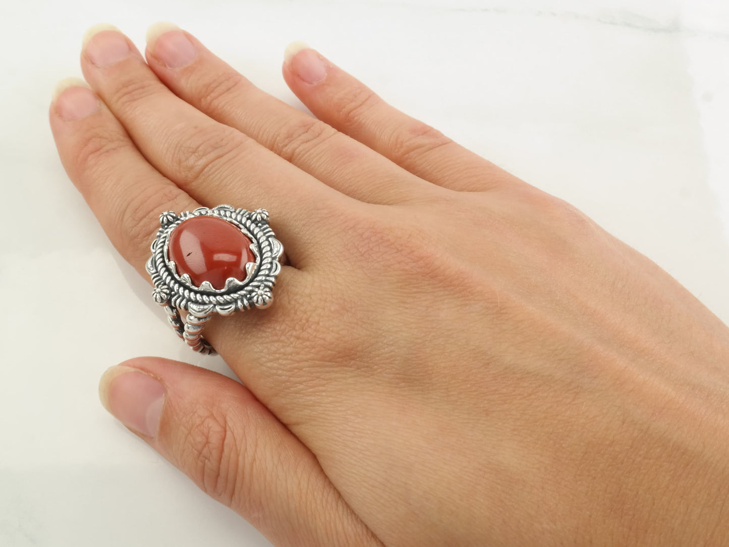 American West Ring Jasper Sterling Silver Size 9