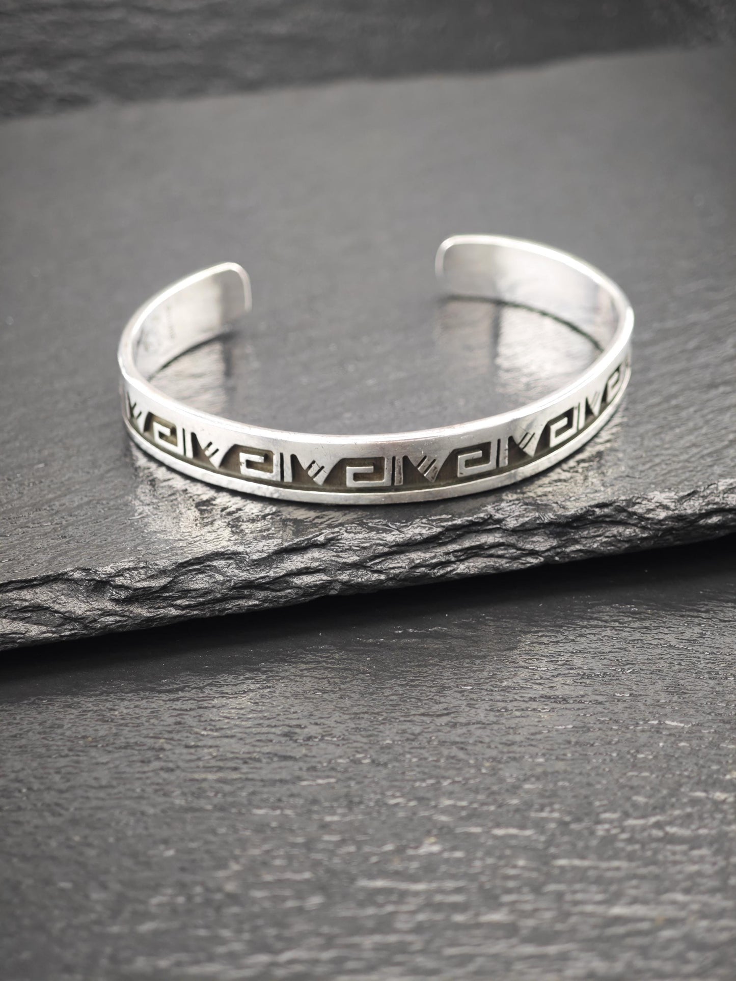Hopi, Wadsworth, Native American Overlay, Cuff Bracelet Sterling Silver