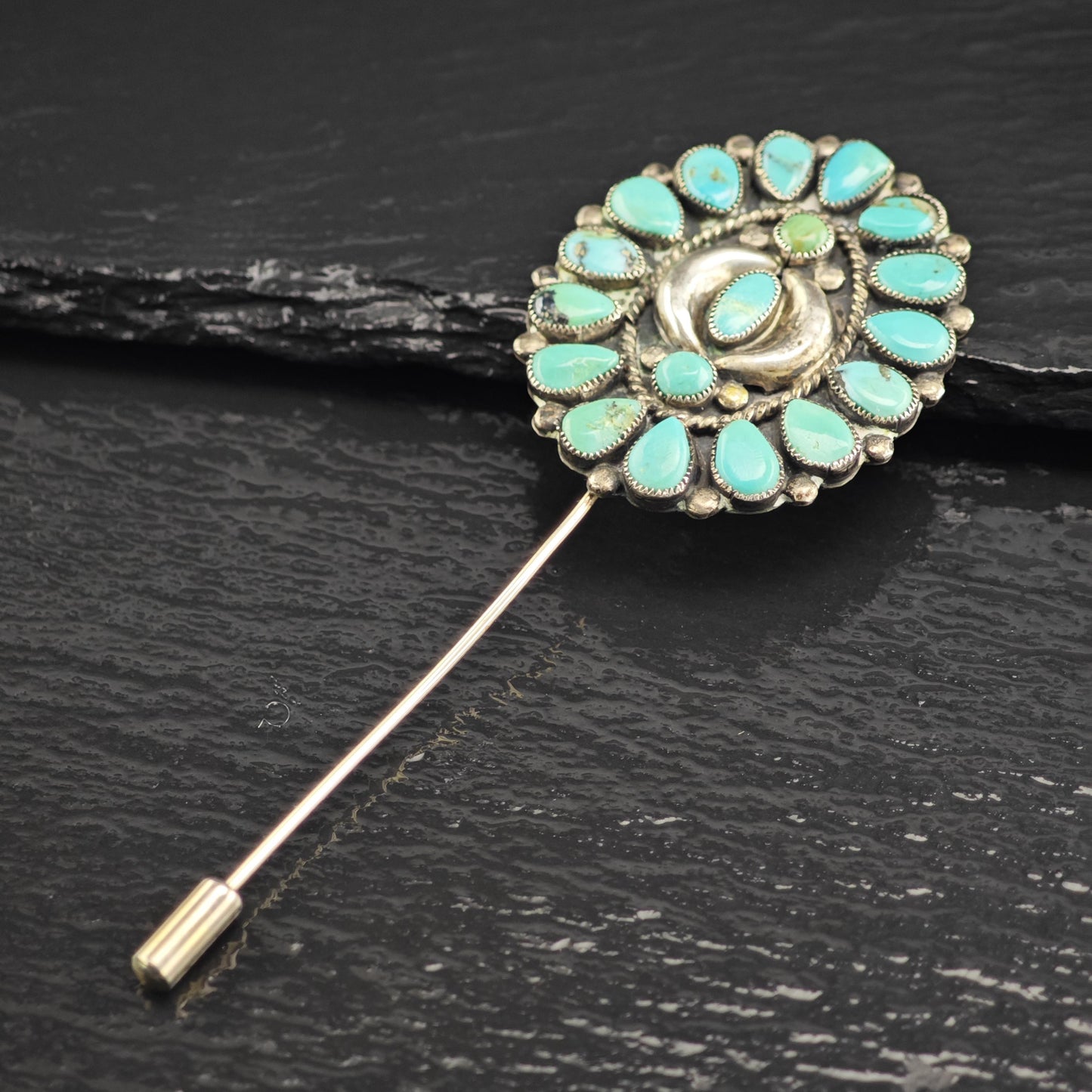 Turquoise Sterling Silver Oval Pin