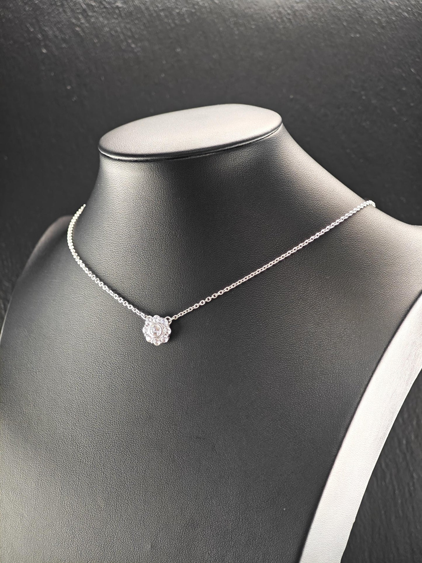 Judith Ripka DQCZ, Floral Necklace Sterling Silver N2525