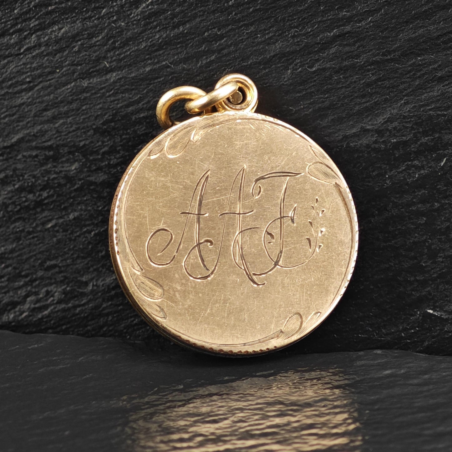 Antique Gold Filled Monogram AAJ Pendant P3031