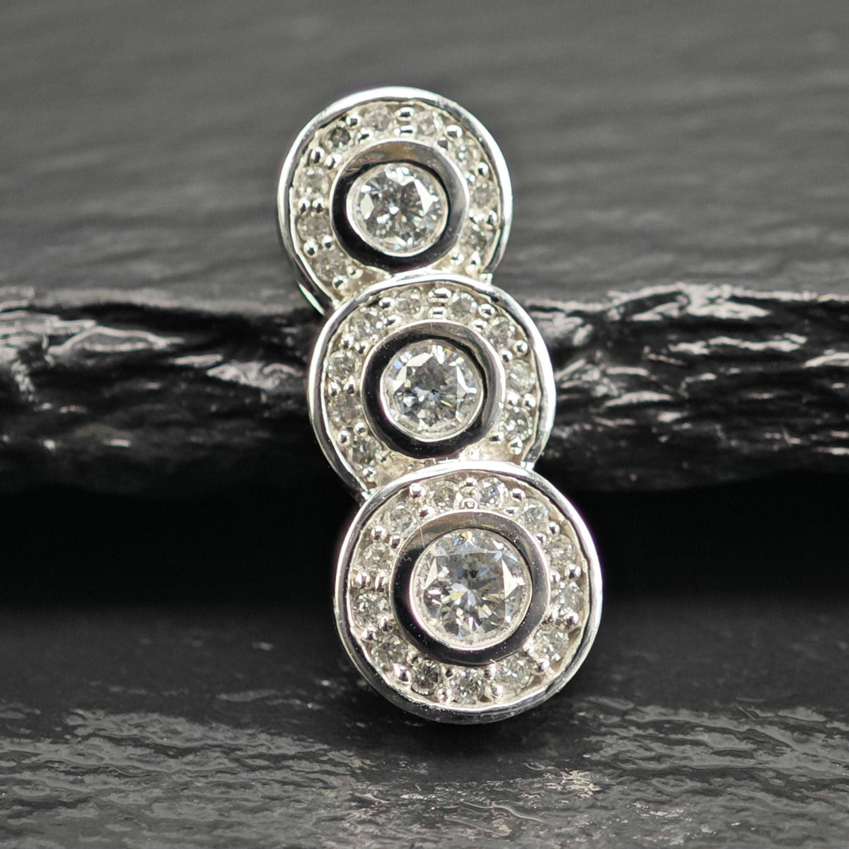 2/3 cttw Diamond Cluster, 14K White Gold Pendant P3108