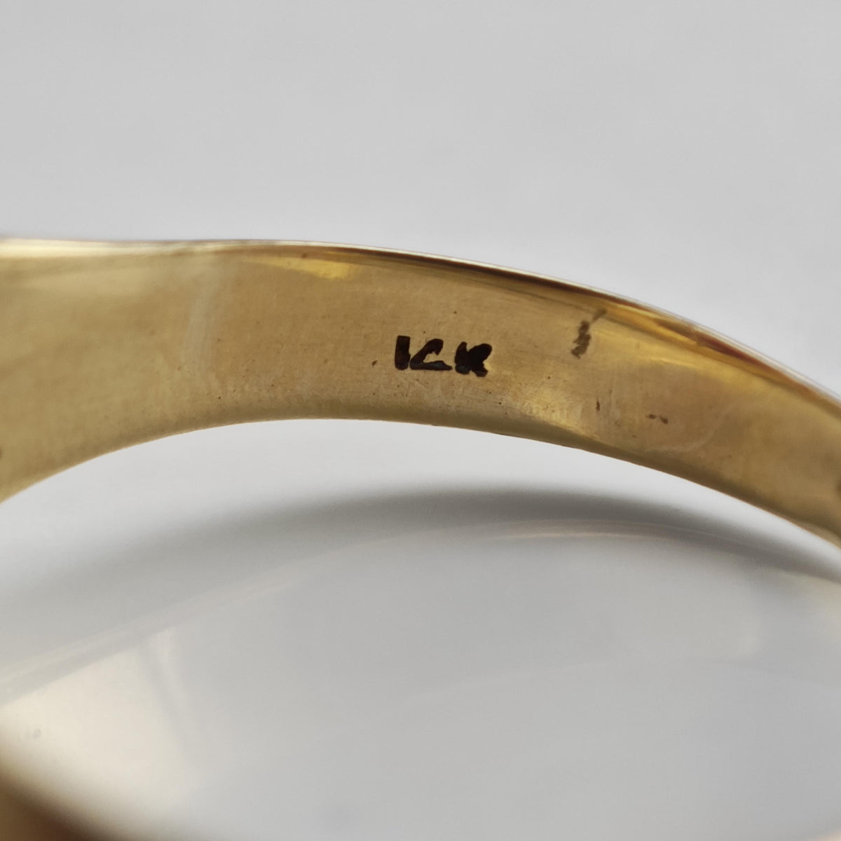 Antique Lab Ruby Buttercup 14K Gold Ring Sz 13 R6797