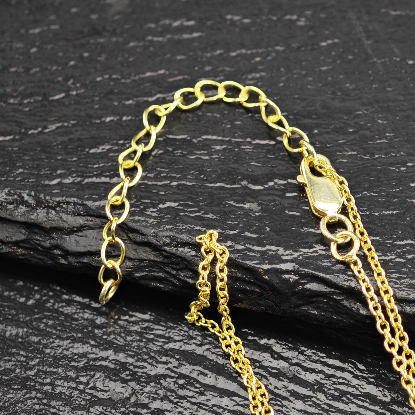 Gold Plated Adjustable Link Chain Sterling Silver Necklace N2758
