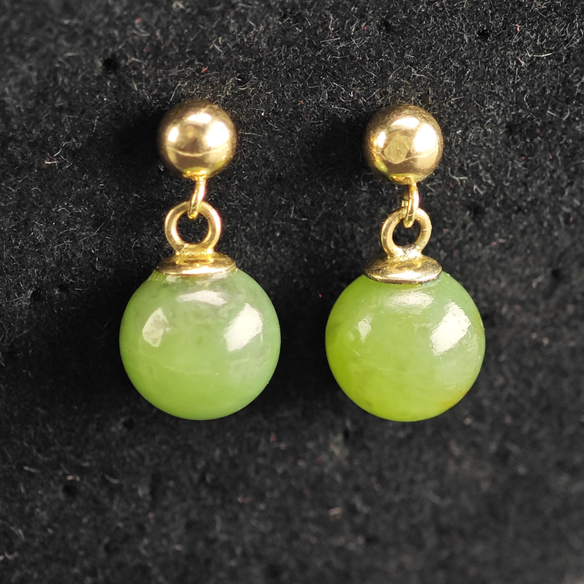 Nephrite Jade 14K Gold Stud/Dangle Earrings ER3224
