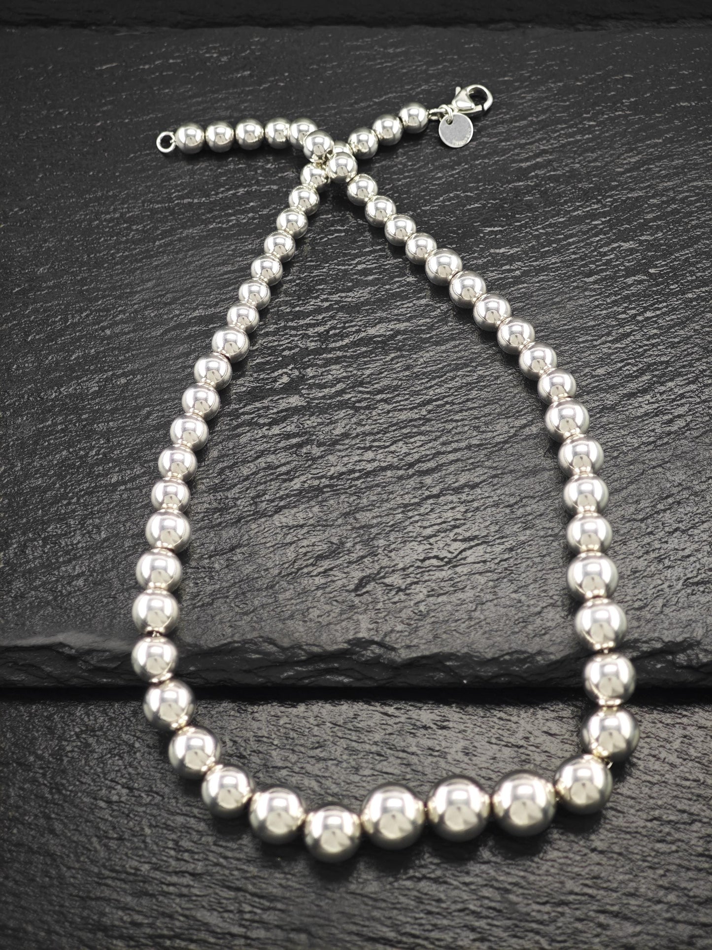Vintage Tiffany & Co Hardwear, Beaded Necklace Sterling Silver N2488