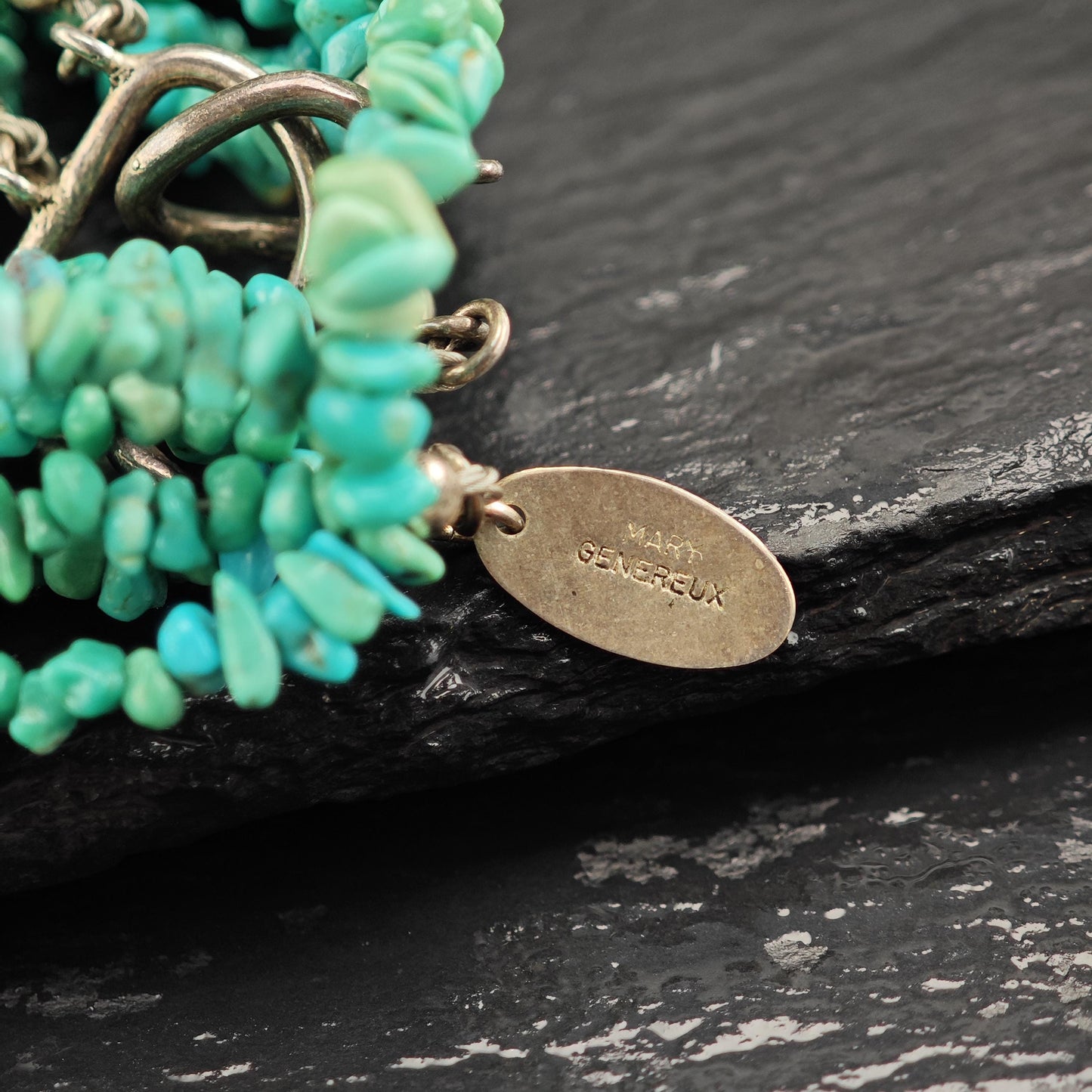 Vintage Caroll Felley Turquoise 12 Strand Sterling Silver Necklace N2725