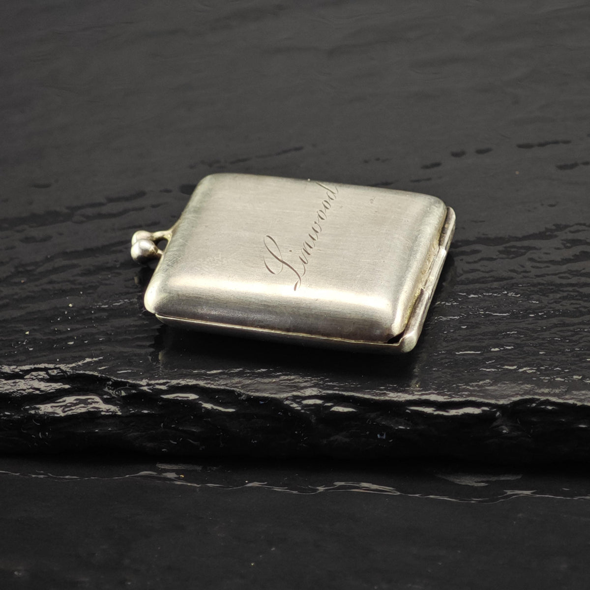 Antique Engraved "Linwood" Sterling Silver Locket MISC0419