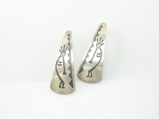 Southwest Sterling Silver Raindancer Overlay Stud Earrings