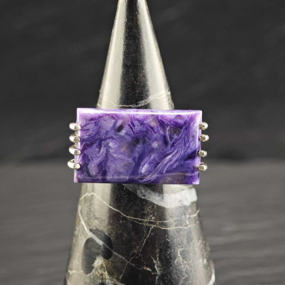 Charoite Sterling Silver Ring Sz 10 1/2 R6849