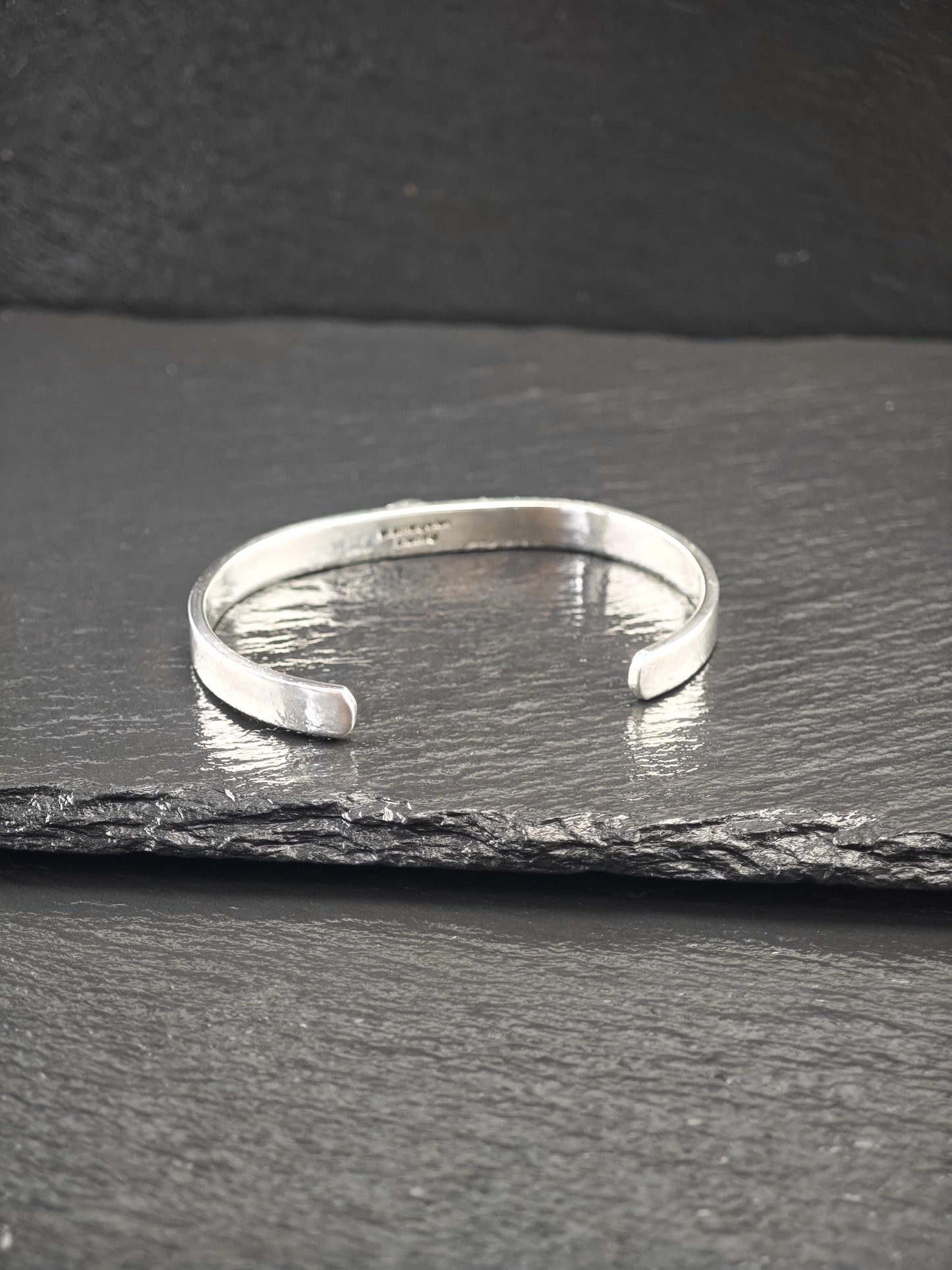 Navajo, Native American Minimalist Turquoise Cuff Bracelet Sterling Silver Stackable