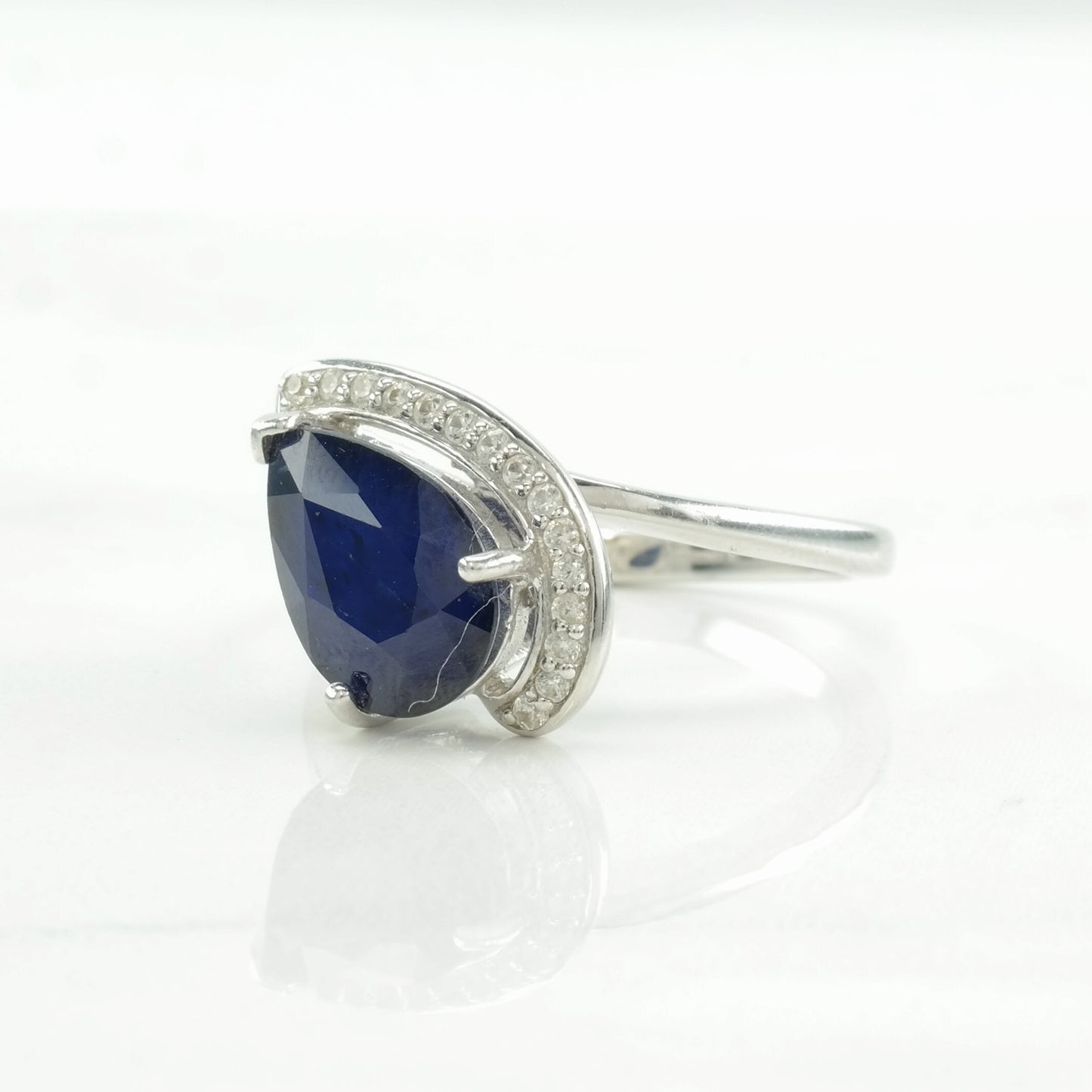 Sterling Silver Ring Sapphire, Spinel Size 7 3/4