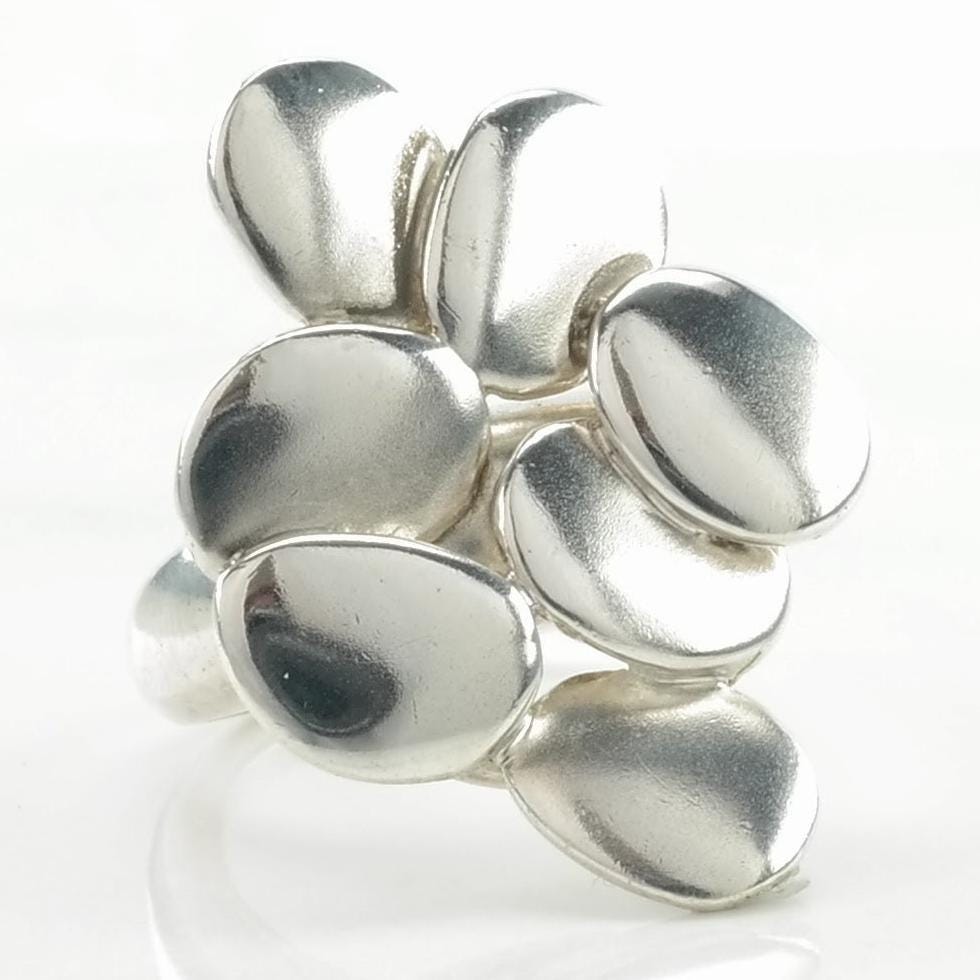 Vintage RLM Silver Ring Abstract Large Sterling Size 7