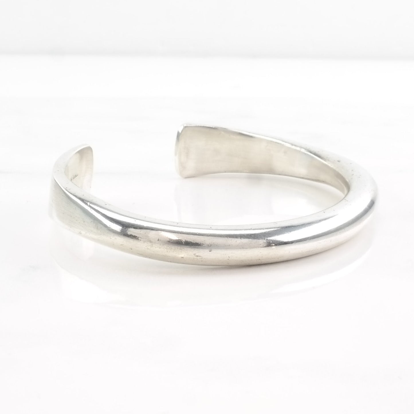 Vintage Sterling Silver Cuff Bracelet Circular Edge