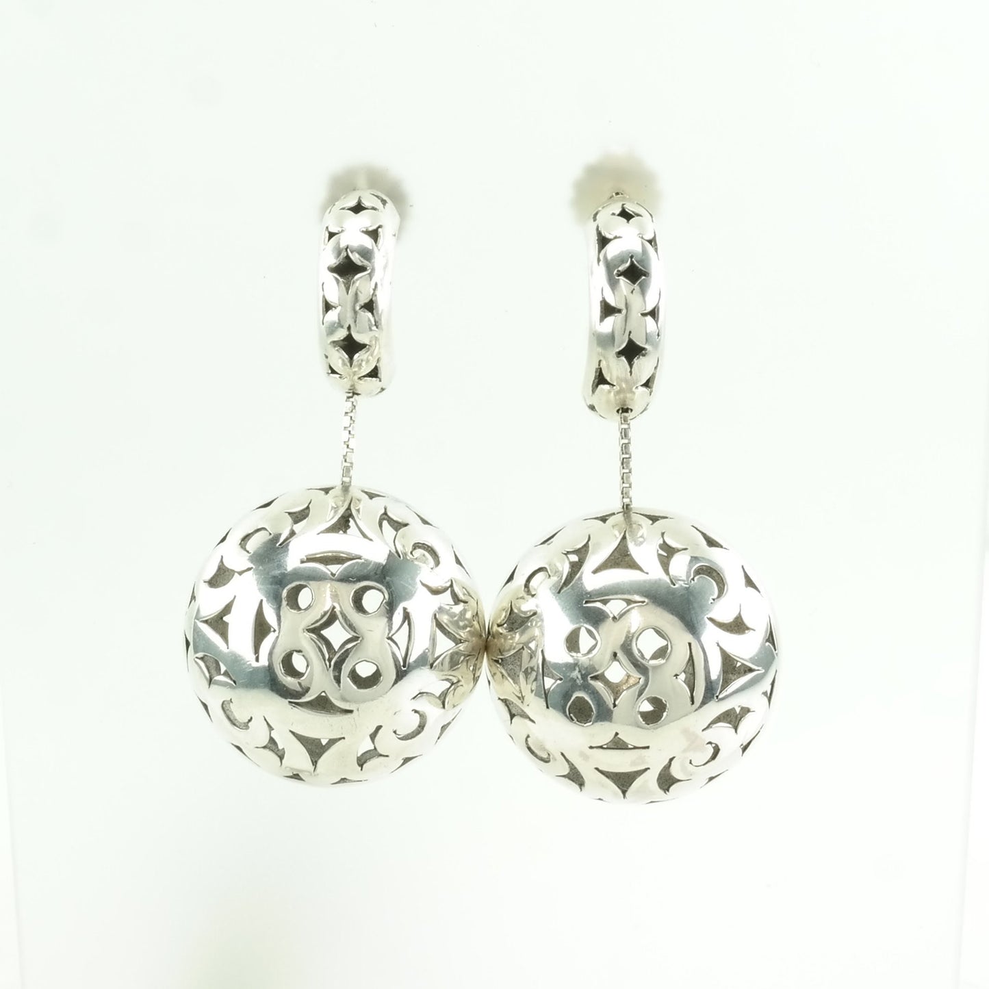 Sterling Silver Stud/Dangle Earrings Indonesia, Designer Floral Ball