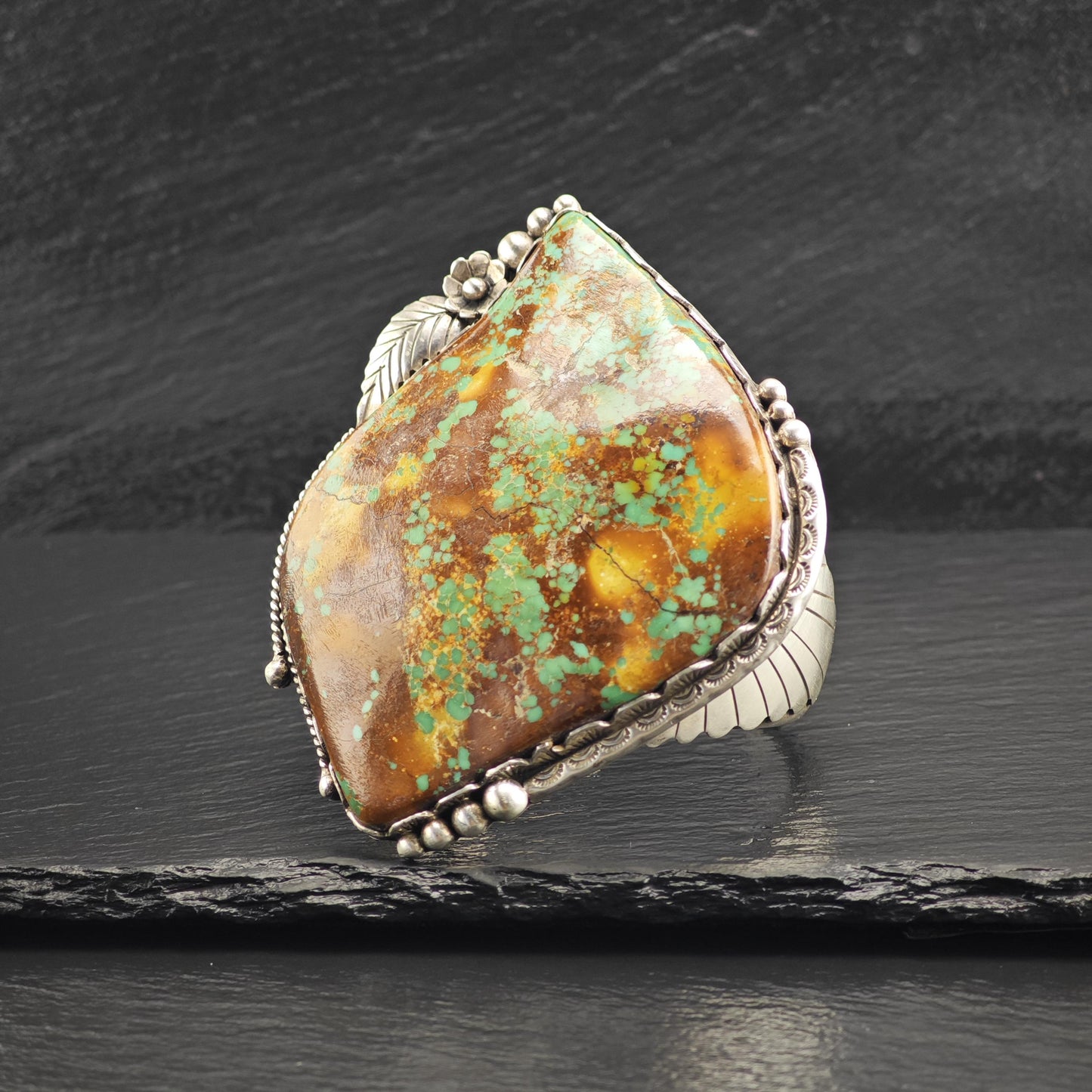 AS IS SW Stabilized Large Turquoise Sterling Silver Cuff Sz 6 1/2" BR3114