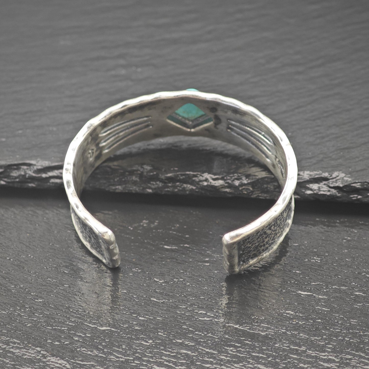 Carolyn Pollack Turquoise Sandcast Cuff Bracelet Sterling Silver